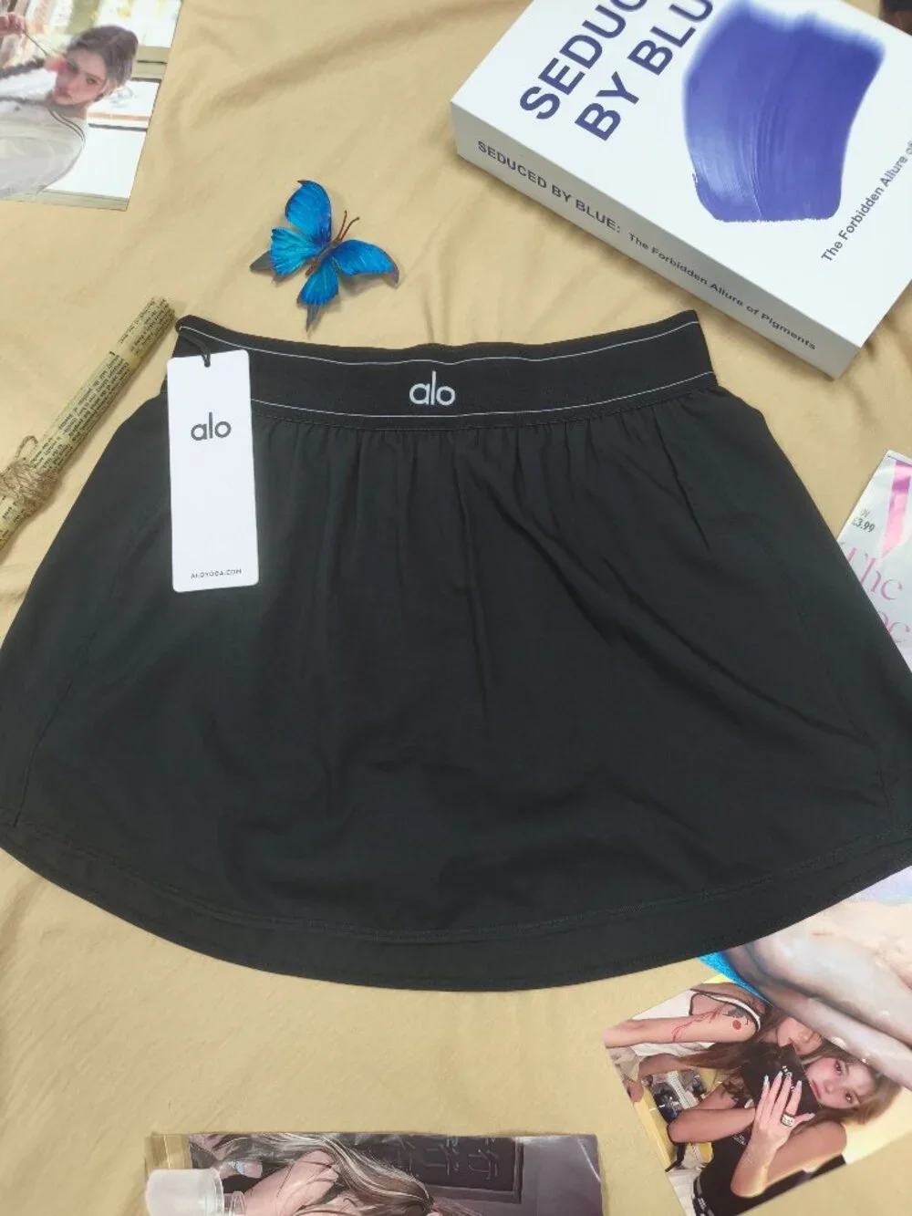 ALO Yoga Black Athletic Tennis Skirt Built-in Shorts NWT👗Comfortable Stylish💖